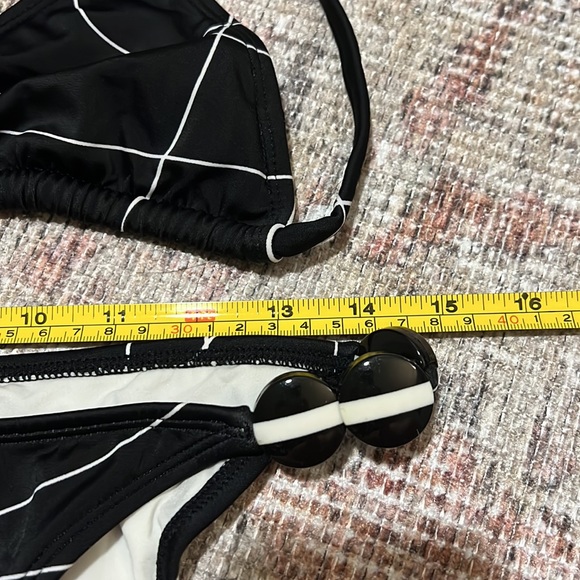 Black with white 2 piece bikini from Express. Size medium - Picture 5 of 8
